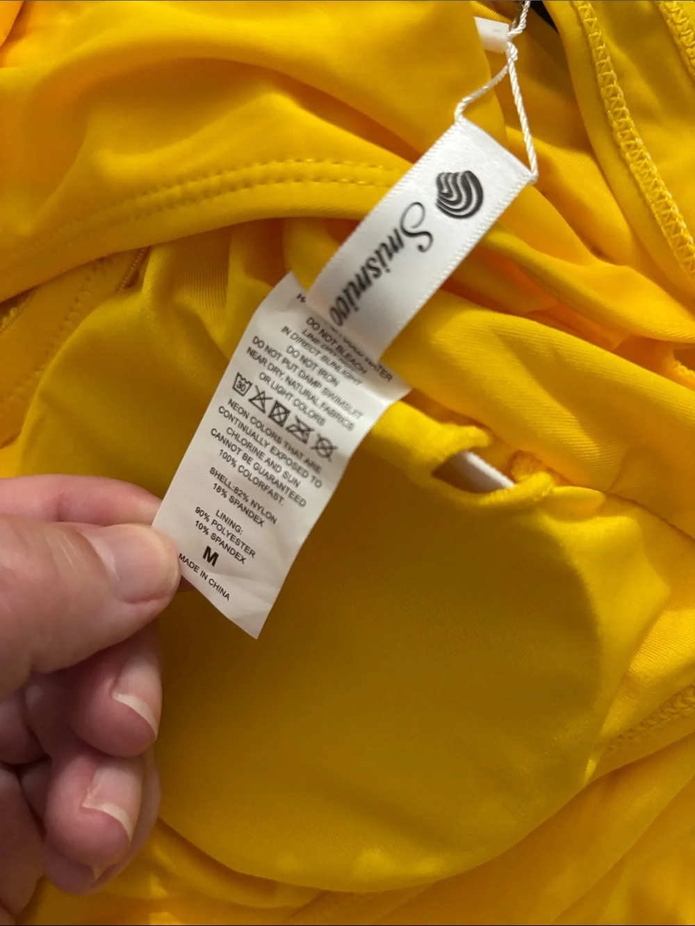 Smismivo Yellow Ruched Halter One Piece Swimsuit Medium NWT